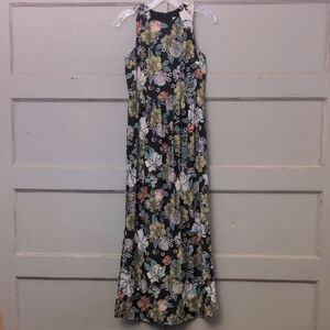 Loft Beautiful Floral Maxi Sleeveless Dress 00 Petite Women's